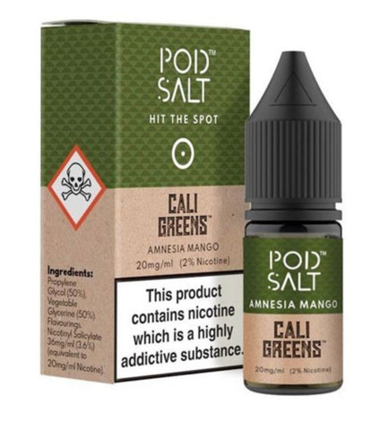 CALI GREENS AMNESIA MANGO NIC SALT BY POD SALT 20mg/ml